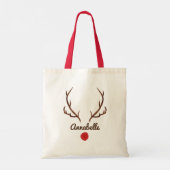 Waterverf rendieren grappige neushoorns tote bag (Achterkant)