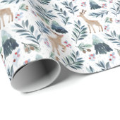 Waterverf rendieren in het bos cadeaupapier (Rol Hoek)