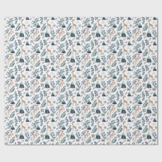 Waterverf rendieren in het bos cadeaupapier (Vlak)