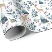 Waterverf rendieren in het bos cadeaupapier (Rol Hoek)