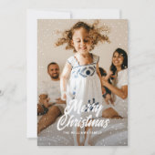 Waterverf rendiersneeuw Wereldbol Kerstmis Feestdagenkaart (Voorkant)