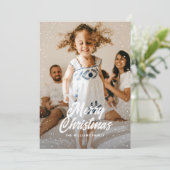 Waterverf rendiersneeuw Wereldbol Kerstmis Feestdagenkaart (Staand voorkant)