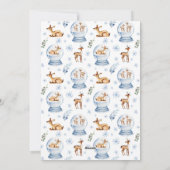 Waterverf rendiersneeuw Wereldbol Kerstmis Feestdagenkaart (Achterkant)