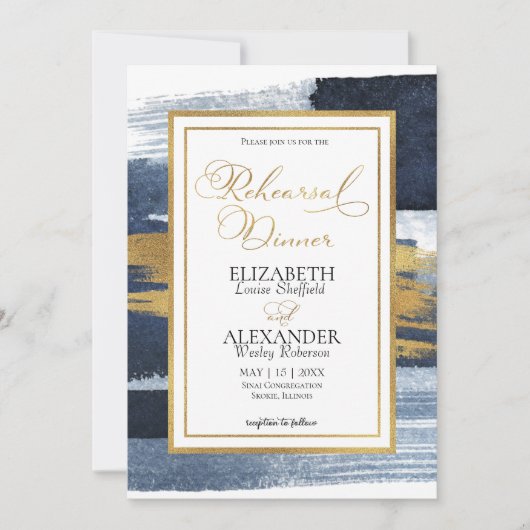 Waterverf repetitie dineruitnodiging | ABSTRACT Kaart (Voorkant)