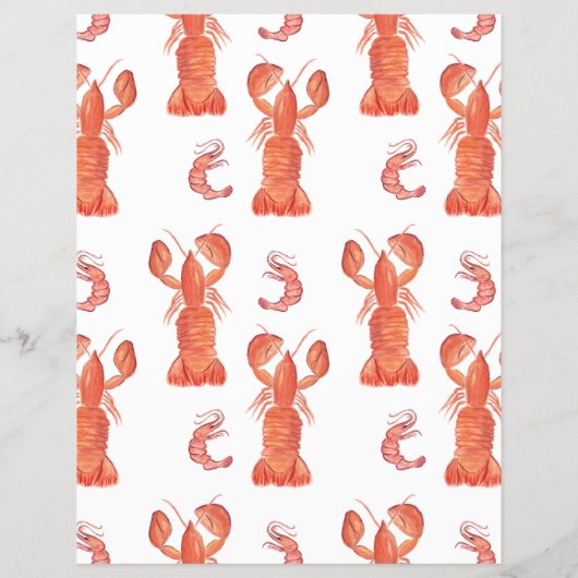 Waterverf Restaurantmenu Seafood Crab Flyer (Achterkant)