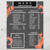 Waterverf Restaurantmenu Seafood Crab Flyer (Voorkant)