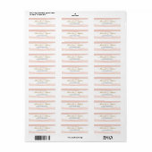 Waterverf retour adreslabel, koraal etiket (Full Sheet)