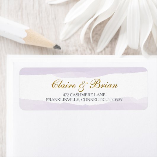 Waterverf retouradres label, lavendel etiket (Insitu)