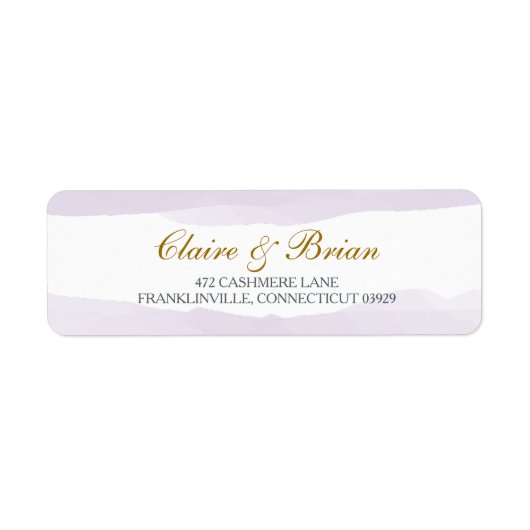 Waterverf retouradres label, lavendel etiket (Voorkant)