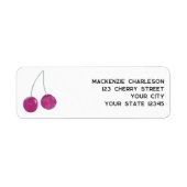 Waterverf retouradres met kersen etiket (Voorkant)