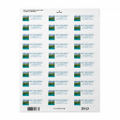 Waterverf Retouradreslabel Bergmeer Etiket (Full Sheet)