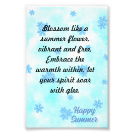 waterverf retro blauw bloemen hand geschilderd foto afdruk