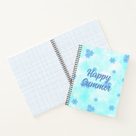 waterverf retro blauw bloemen hand geschilderd notitieboek