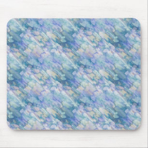 Waterverf Retro Blauw Paarse regendruppelpatroon Muismat