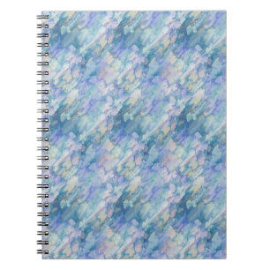 Waterverf Retro Blauw Paarse regendruppelpatroon Notitieboek