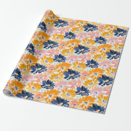 Waterverf Retro bloemenpatroon Cadeaupapier