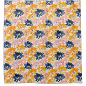 Waterverf Retro bloemenpatroon Douchegordijn (Voorkant)