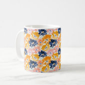 Waterverf Retro bloemenpatroon Koffiemok (Voorkant links)