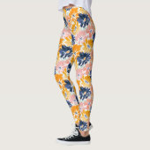 Waterverf Retro bloemenpatroon Leggings (Links)