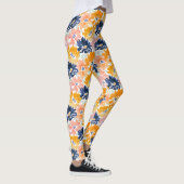 Waterverf Retro bloemenpatroon Leggings (Rechts)