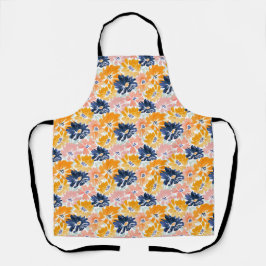 Waterverf Retro bloemenpatroon Schort