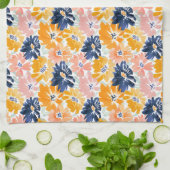 Waterverf Retro bloemenpatroon Theedoek (Gevouwen)