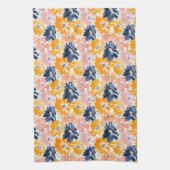 Waterverf Retro bloemenpatroon Theedoek (Verticaal)