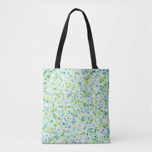 Waterverf Retro bloempatroon Tote Bag (Voorkant)