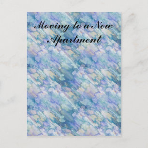 Waterverf Retro Blue Appartement Adreswijziging Aankondigingskaart