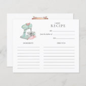 Waterverf Retro Cake mixer baking Recipcard (Voorkant / Achterkant)