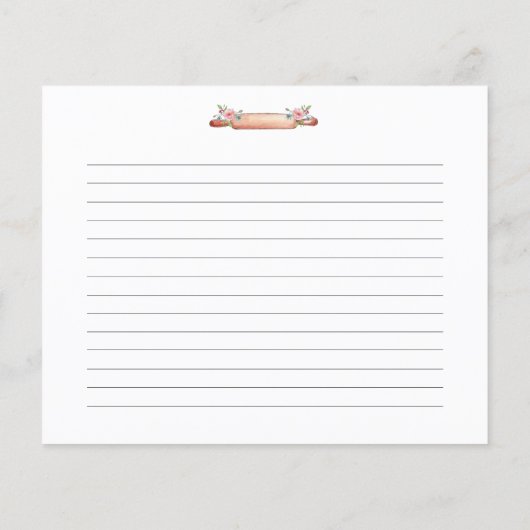 Waterverf Retro Cake mixer baking Recipcard (Achterkant)