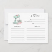 Waterverf Retro Cake mixer baking Recipcard Kaart (Voorkant)
