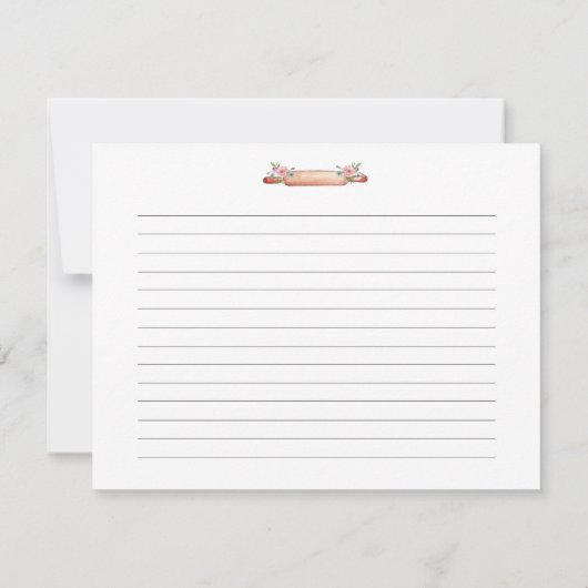 Waterverf Retro Cake mixer baking Recipcard Kaart (Achterkant)