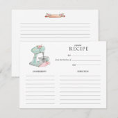 Waterverf Retro Cake mixer baking Recipcard Kaart (Voorkant / Achterkant)