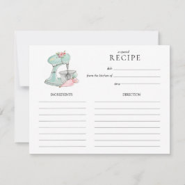 Waterverf Retro Cake mixer bakrecept kaart