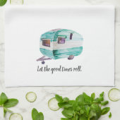 Waterverf  Retro Camper Kitchen Dish Towel Theedoek (Gevouwen)