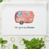 Waterverf  Retro Camper Kitchen Dish Towel Theedoek (Gevouwen)