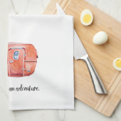 Waterverf  Retro Camper Kitchen Dish Towel Theedoek (Quarter Fold)