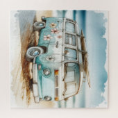 Waterverf Retro Campervan met Surfboard Legpuzzel (Horizontaal)