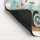 Waterverf Retro Campervan met Surfboard Muismat (Hoek)