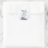 Waterverf Retro Car Pine Tree Dank u Ronde Sticker (Tas)