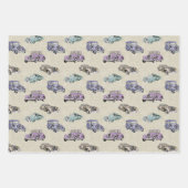 Waterverf Retro Cars-patroon Inpakpapier Vel (Voorkant 2)