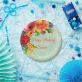 Waterverf Retro Garden-evaluatie Papieren Bordje (Feest)