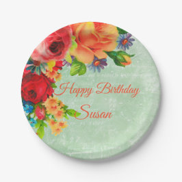 Waterverf Retro Garden-evaluatie Papieren Bordje