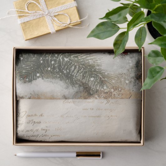 Waterverf retro kerstkaarsen Holly Berry Tissuepapier (Geschenk)