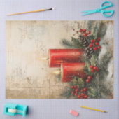 Waterverf retro kerstkaarsen Holly Berry Tissuepapier (Craft)