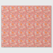 Waterverf Retro Keuken Koffiepot Theepot Cadeaupapier (Vlak)