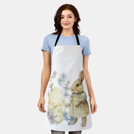 Waterverf retro paasei en bunny schort (Gedragen)