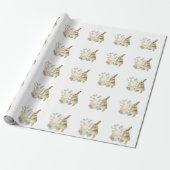 Waterverf retro paasei en bunny Schort Cadeaupapier (Uitgerold)