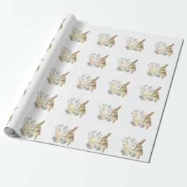Waterverf retro paasei en bunny Schort Cadeaupapier